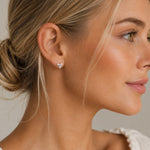 Eira Triple Pearl Earrings | Silver Plated