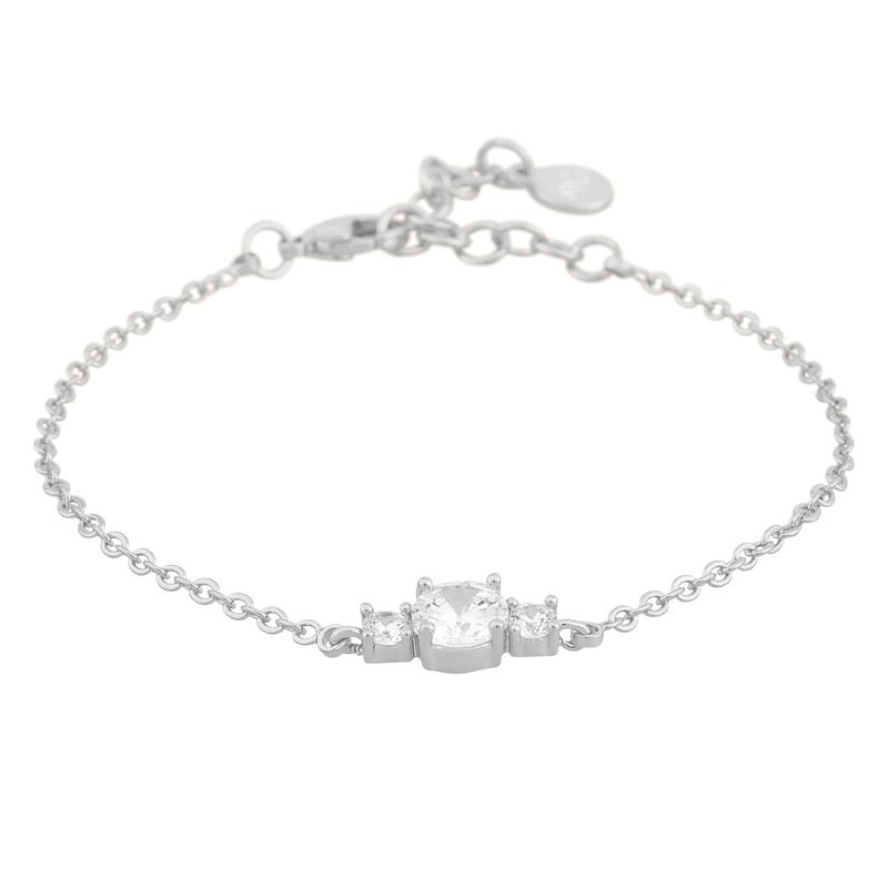 Essence Cubic Zirconia Chain Bracelet | Silver Plated
