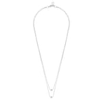 Karan Pearl Pendant Double Chain Necklace | Silver Plated | 42cm