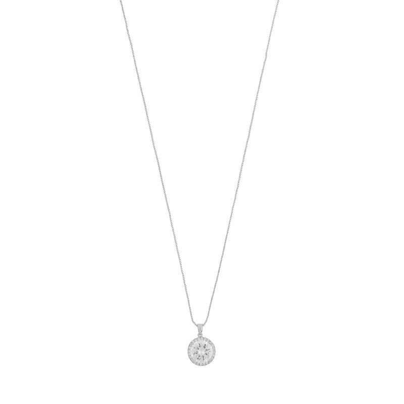 Lex Stone Pendant Necklace | Silver Plated | 40cm