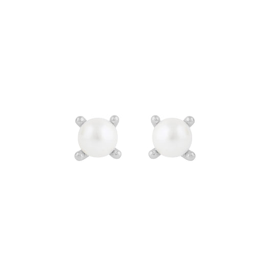 Lucy Glass Pearl Earrings | Silver Plated