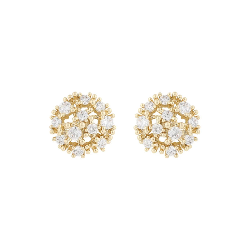 Lucy Sparkling Flower Pendant Earrings | Gold Plated with Cubic Zirconia