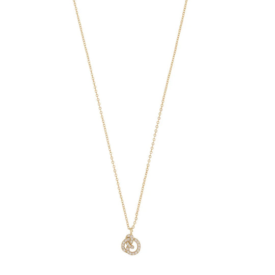 Mayfair Knot Pendant Necklace | Gold Plated with Cubic Zirconia