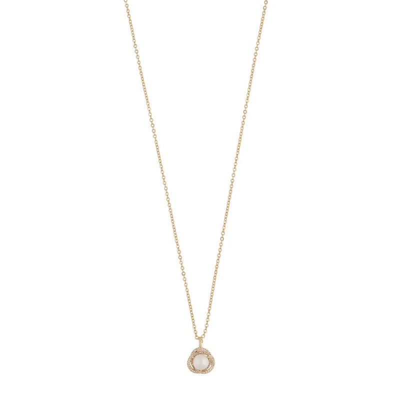 Mayfair Pearl Necklace | Gold Plated with Cubic Zirconia