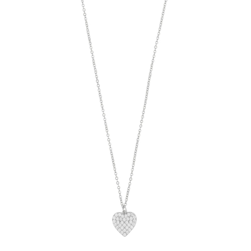 North Heart Pendant Necklace | Silver Plated with Cubic Zirconia