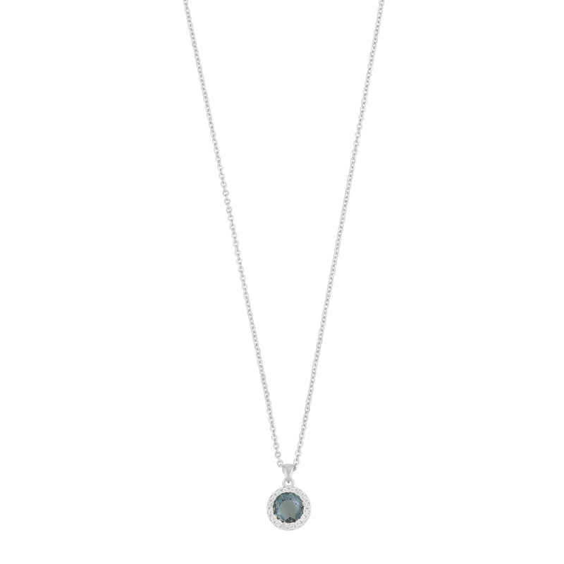 Seine Blue Cubic Zirconia Pendant Necklace | Silver Plated
