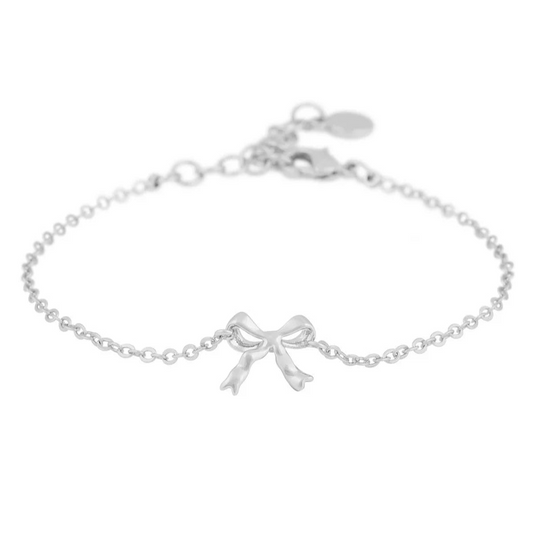 Stina Bow Chain Bracelet | Silver Plated