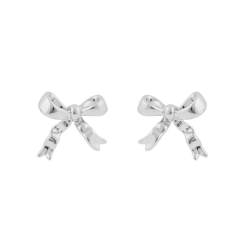 Stina Bow Earrings | Silver Plated