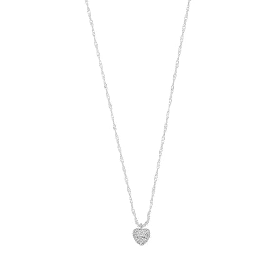 Stina Heart Pendant Necklace | Silver Plated with Cubic Zirconia
