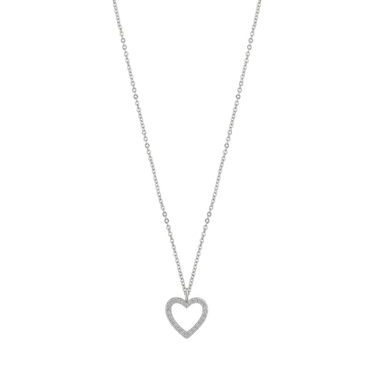 Valentina Heart Pendant Necklace | Silver Plated | 42cm