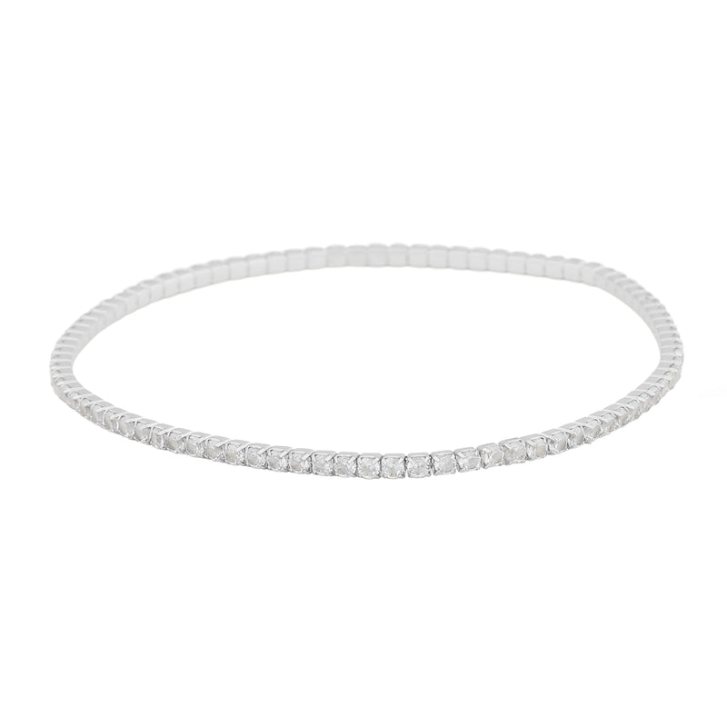 Wiz Elastic Bracelet | Silver Plated with Cubic Zirconia