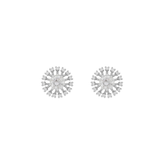 Wiz Small Earrings | Silver Plated with Cubic Zirconia