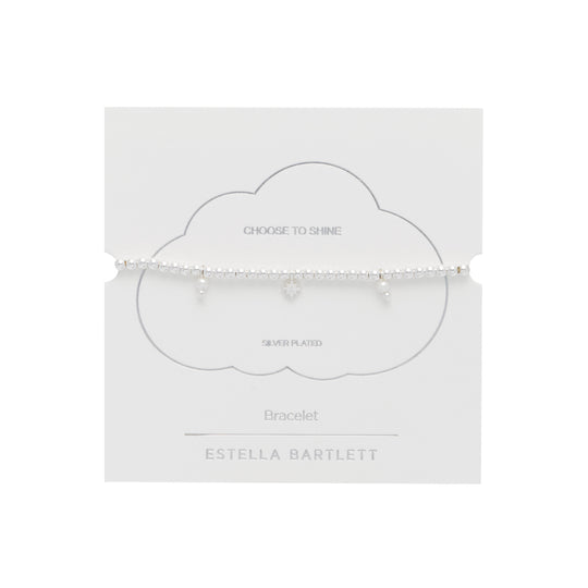 Faux Pearl & Star Bracelet | Silver Plated