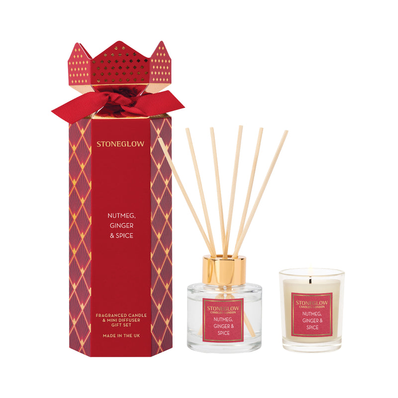Festive Candle & Diffuser Gift Set | Nutmeg, Ginger & Spice
