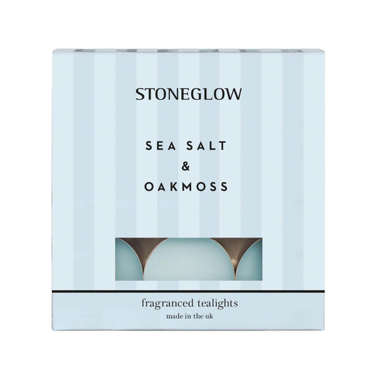 Modern Classics Scented Tealight Candles | Sea Salt & Oakmoss | Set of 9