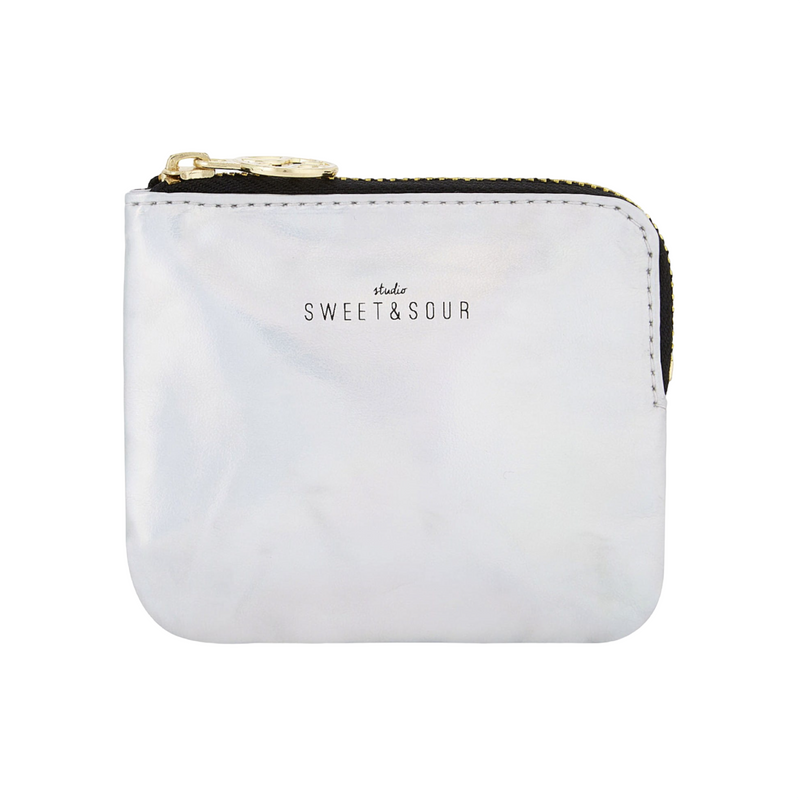 Silver coin pouch on sale