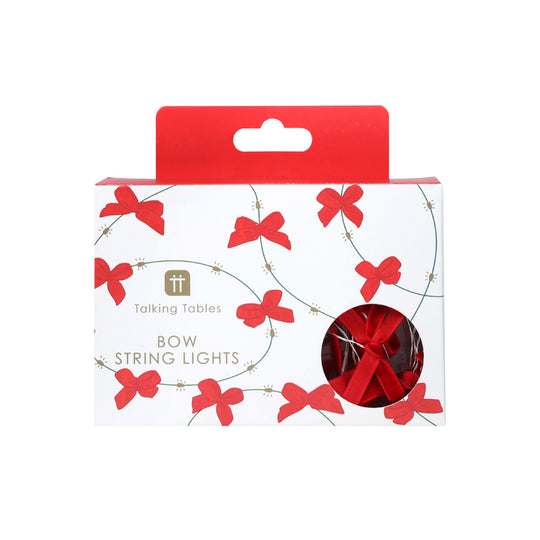 Festive Bow String Lights | Red | 3m