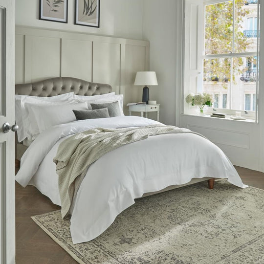 Mayfair Satin 600 Bed Linen | White