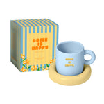 Ceramic 'Home Is Happy' Mug & Saucer | Living Collection