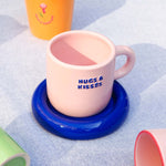 Ceramic 'Hugs & Kisses' Mug & Saucer | Living Collection
