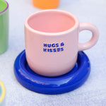 Ceramic 'Hugs & Kisses' Mug & Saucer | Living Collection