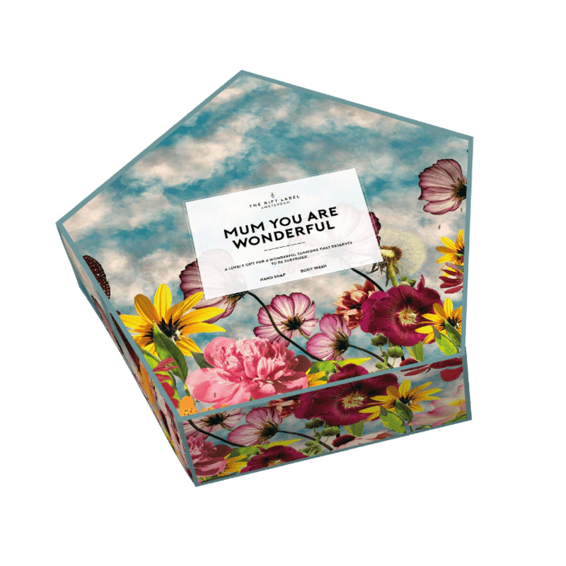 'Mum You Are Wonderful' Pentagonal Gift Box | Hand Soap & Body Wash