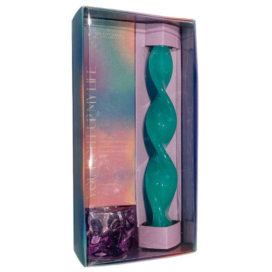'You Light Up My Life' Swirl Candle & Holder Set