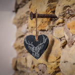 Stag Engraved Christmas Tree Decoration | Slate