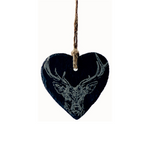 Stag Engraved Christmas Tree Decoration | Slate