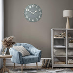 Arabic Wall Clock | Flax Blue | 20"