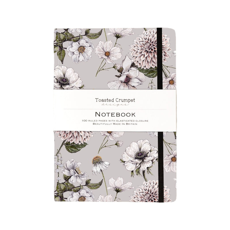 Blanc Floral A5 Lined Notebook | Stone