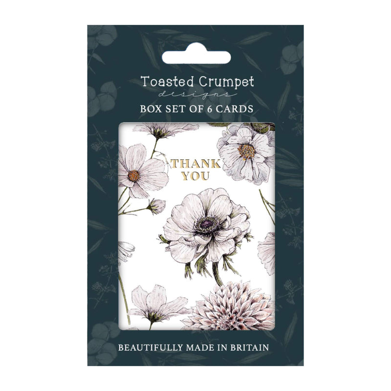 Blanc Floral 'Thank You' Greeting Cards | White | Set of 6