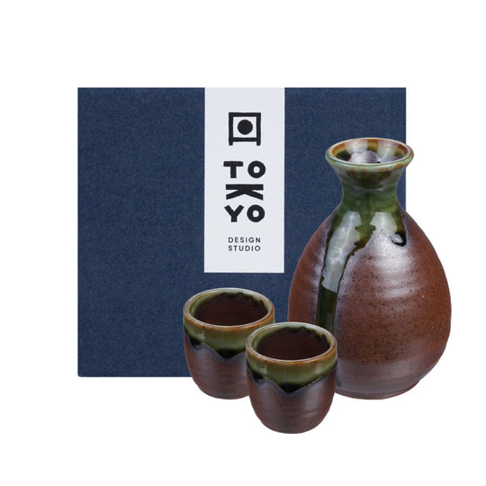 Iga Oribe Sake Set | 3 Piece