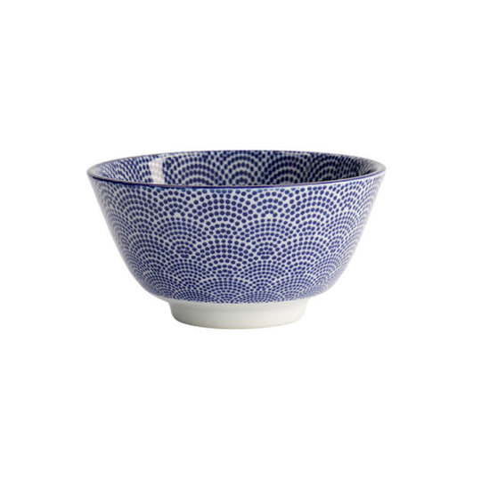 Nippon Dots Rice Bowl | Blue & White | 12cm