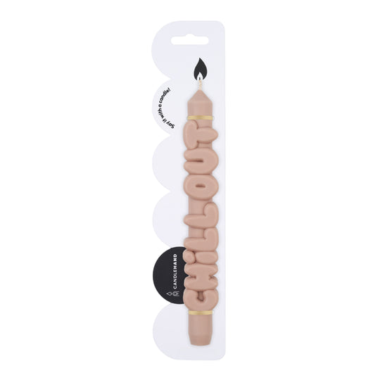 'Chill Out' Taper Candle | Cream