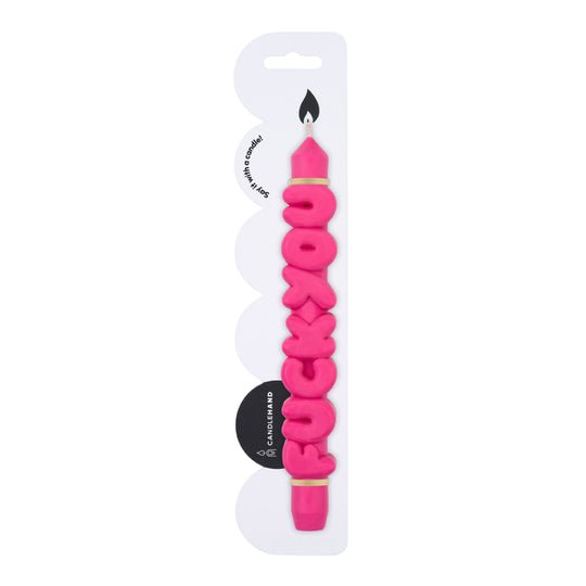 'F*ck You' Taper Candle | Pink