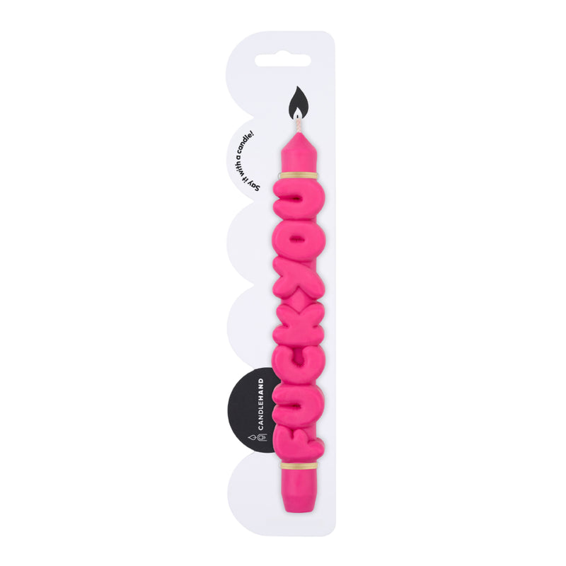 'F*ck You' Taper Candle | Pink