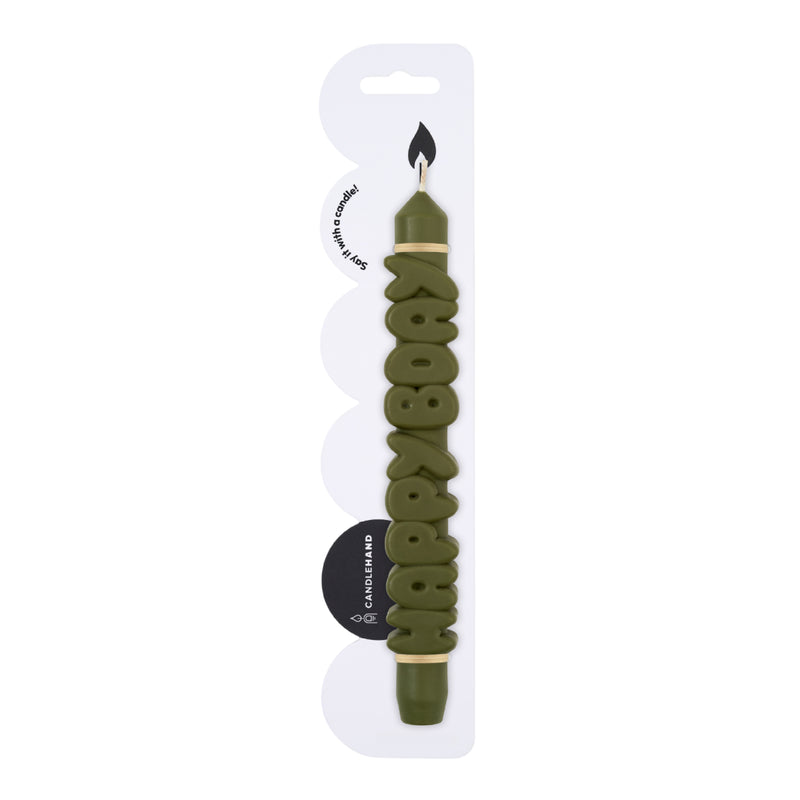'Happy Bday' Taper Candle | Olive