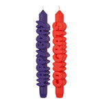 Birthday Taper Candles | Indigo/Orange | Set of 2