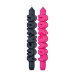 Mixed Signals Taper Candles | Black/Pink | Set of 2