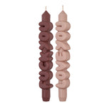 Mixed Signals Taper Candles | Mocha/Cream | Set of 2