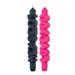 Sweet Talk Taper Candles | Black/Pink | Set of 2