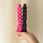 Sweet Talk Taper Candles | Black/Pink | Set of 2
