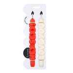 Sweet Talk Taper Candles | Orange/White | Set of 2