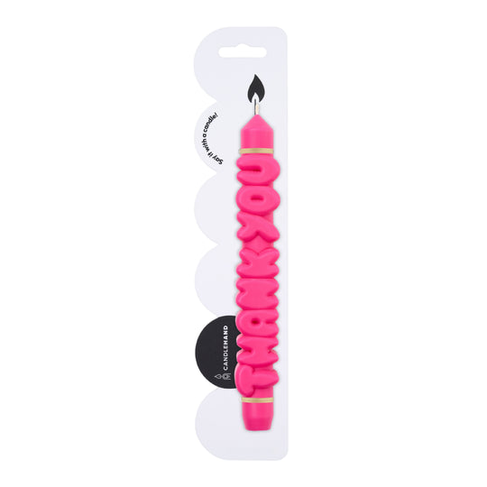 'Thank You' Taper Candle | Pink