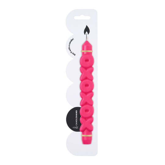 'XOXOXO' Taper Candle | Pink