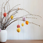 Decorative Hanging Paper Easter Eggs | Yellow | Set of 4