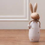 Decorative Wooden Easter Bunny with Bow