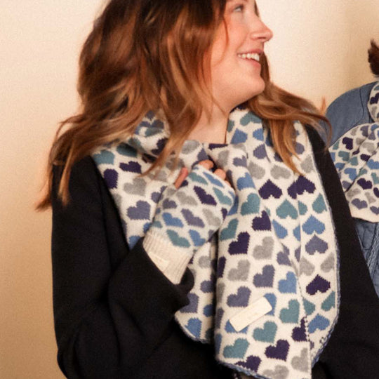 Women's Constellation Fingerless Gloves | Blue Hearts