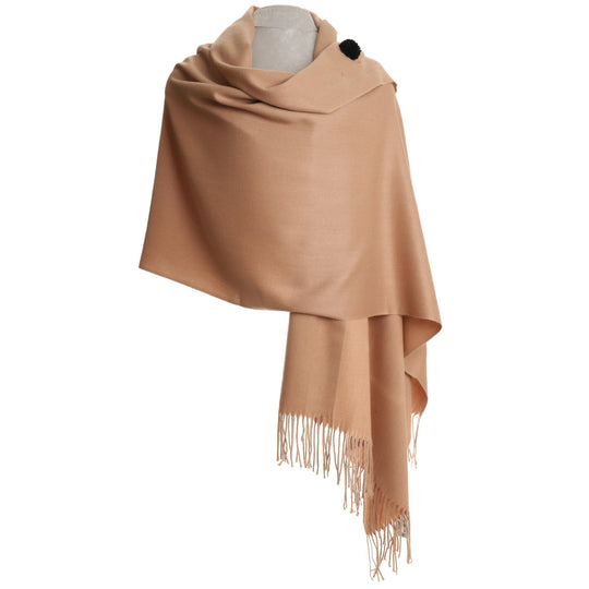 Women's Tasseled Pashmina Scarf | Taupe